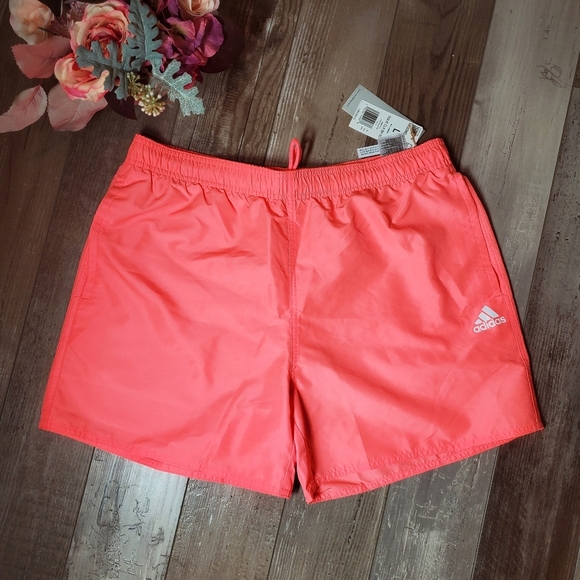 NWT Adidas Performance Solid Board Shorts Men's Swim Trunks Swim Shorts Neon - Picture 3 of 16